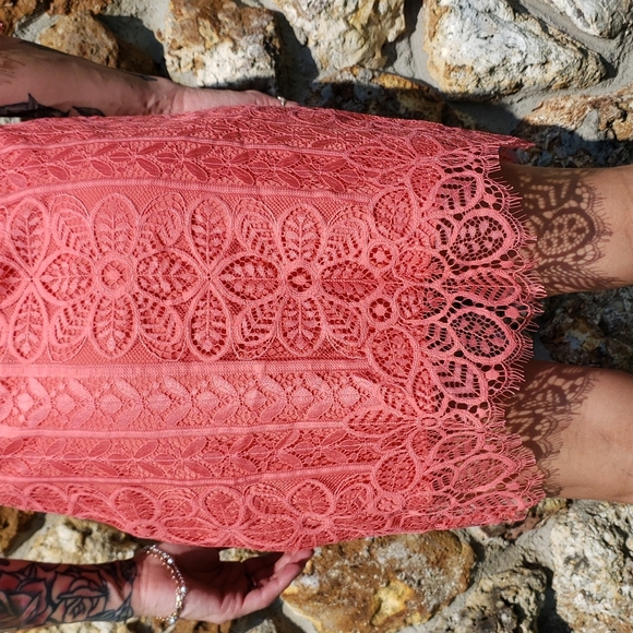 For love and Lemons Lyla lace coral cocktail dress - Picture 9 of 12